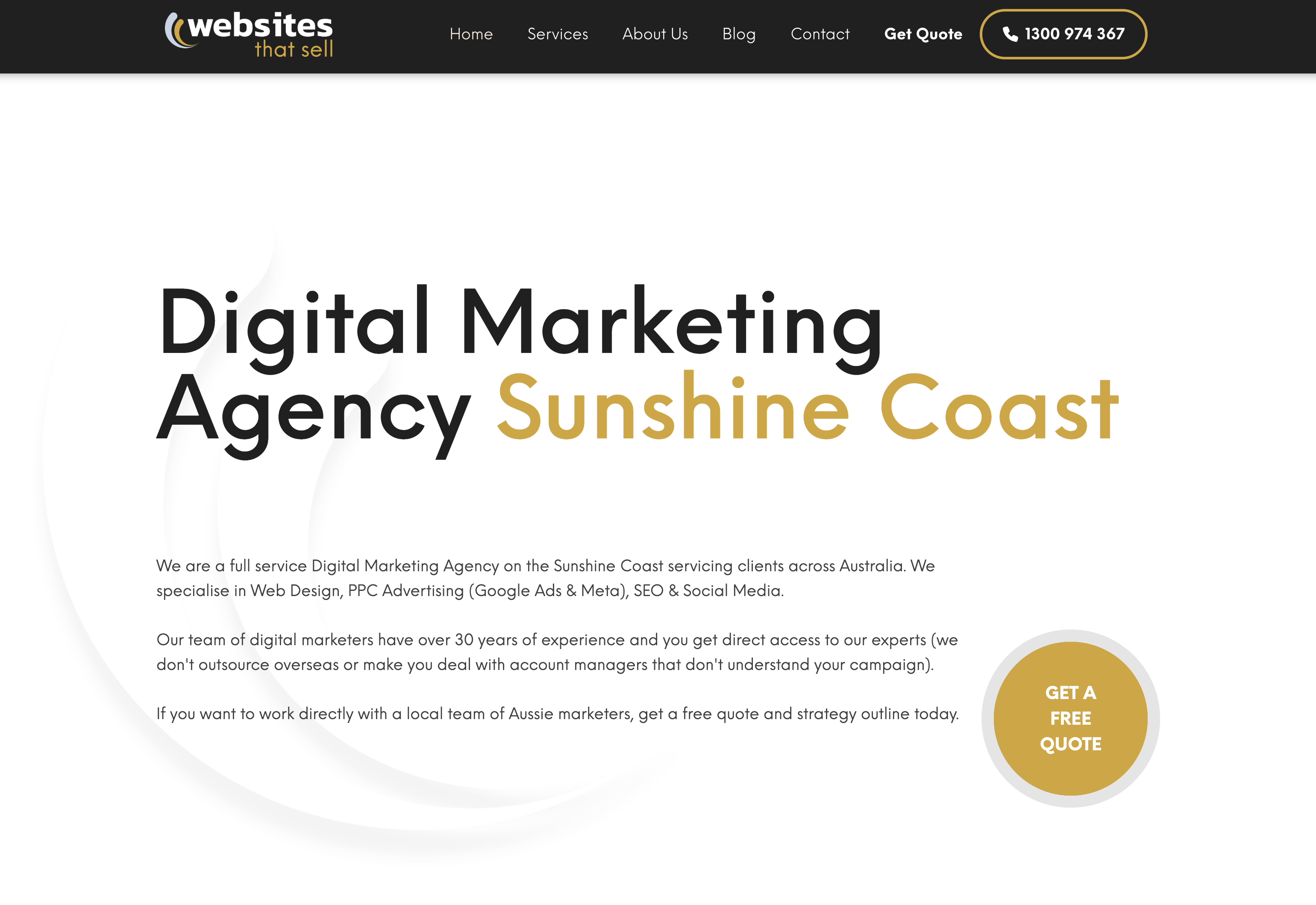 front page of website 